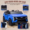 24V Licensed Cadillac Kids Ride On Car, 2-Seater Electric Vehicle w/ Remote, Music, LED, Shock Absorbers & Seatbelts - 2 of 4