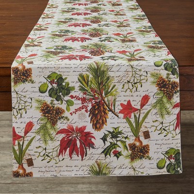 Split P Winter Botanic Table Runner - 72''L - Green