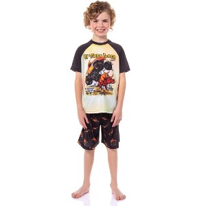 Monster Jam Boys' El Toro Loco Crazy Bull Truck Pajama Shorts 2PC Set Black - 1 of 4