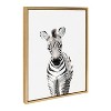 Kate and Laurel Sylvie Baby Zebra Framed Canvas by Amy Peterson, 18x24, Bright Gold - 2 of 4