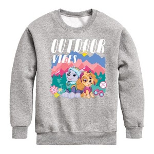 Boys' - Paw Patrol - Outdoor Vibes Graphic Long Sleeve Fleece Sweatshirt - 1 of 4
