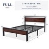 Allewie Platform Bed Frame with Wooden Headboard and Footboard, Heavy Duty 12 Metal Slats Support, No Box Spring Needed, Under Bed Storage, Non-Slip, Noise Free, Easy Assembly - 2 of 4