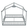 PAGED Full Size Floor Bed House Shaped Modern Pine Bed Frame with Guardrail for Bedroom - 3 of 4