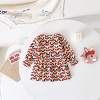 MyKids-USA Baby Girl Floral Print Pattern Doll Neck A-Line Design Dress - 3 of 4