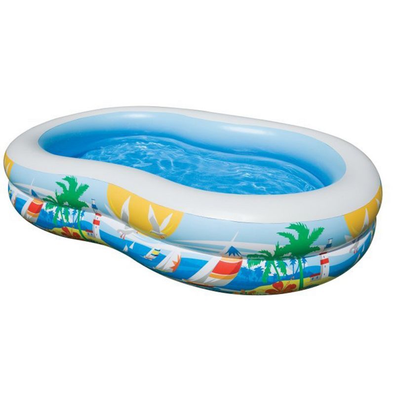 Intex 8.5’x5.25’x18” Seaside Paradise Inflatable Kiddie Pool & Electric Air Pump, 3 of 7