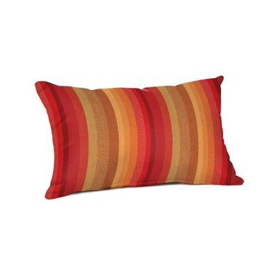 Casual Cushion Stripe Sunbrella Fabric 1-Piece Indoor/Outdoor Lumbar Pillow, 19"W x 12"L
