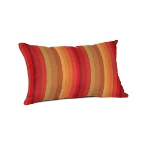 Casual Cushion Stripe Sunbrella Fabric 1-Piece Indoor/Outdoor Lumbar Pillow, 19"W x 12"L - 1 of 4