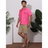 Lars Amadeus Men's Summer Polka Dots Short Sleeves Button Down Patchwork Shirt - 4 of 4