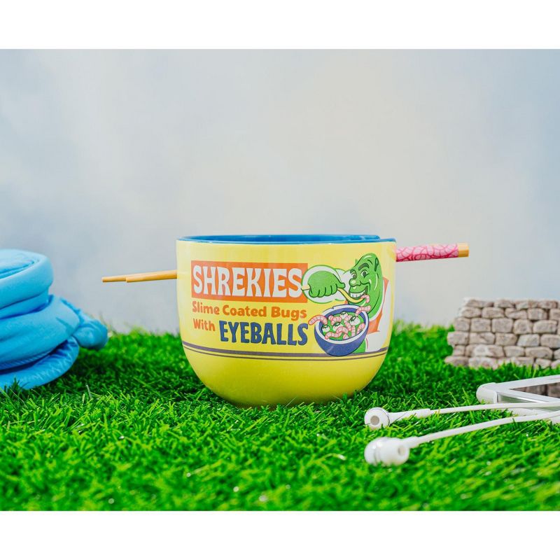 Silver Buffalo Shrek "Shrekies Eyeballs Cereal" 20-Ounce Ramen Bowl and Chopstick Set, 4 of 10