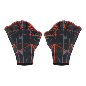 Unique Bargains Swimming Diving Resistance Webbed Training Printing Aquatic Gloves 1 Pair - 1 of 4