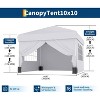 GustoWave Portable Outdoor 10x10 Pop Up Canopy Tent with 4 Waterproof Sidewalls for Camping - 2 of 4