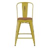 Flash Furniture Carly Commercial Grade 24" High Metal Indoor-Outdoor Counter Height Stool with Back and Polystyrene Seat - 3 of 4