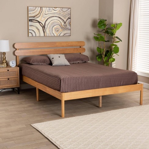 Queen Quincia Wood Platform Bed Sandy Brown Baxton Studio Target