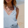 EXLURA Womens Summer 2 Piece Sets Sleeveless V Neck Knotted Tank Tops Shorts Matching Sets Vacation Cruise Beach Outfits 2025 - 3 of 4
