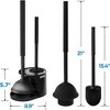 JANSNO Black Bathroom Toilet Brush & Plunger Set for Deep Cleaning - 2 of 4