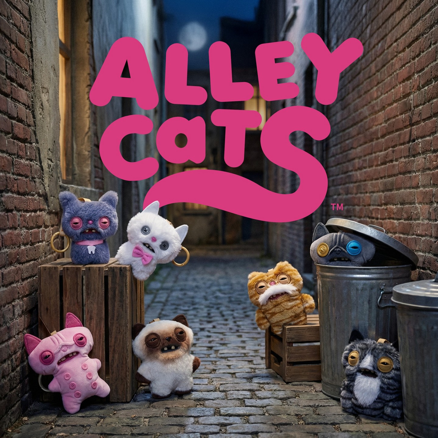 Детские мягкие игрушки Fuggler Alley Cats Keyring Charms 5" — фото 5