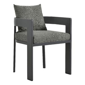 Modway  Tahoe Outdoor Patio Powder-Coated Aluminum Fabric Dining Chair in Gray Gray - Patio Metal Dining Chair with Cushions - Accent Armchair - 1 of 4