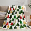 Christmas Throw Blanket, Soft Flannel Gingerbread Blanket with Snowman & Xmas Tree Prints, Christmas Gift. - 3 of 4
