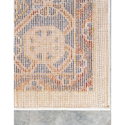 Handmade Ivory Abstract 8' x 10' Easy Care Synthetic Rug