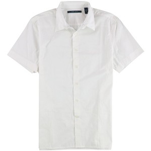 Perry Ellis Mens Embroidered Paisley Button Up Shirt, White, Medium - 1 of 2