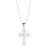 Dicksons Woman Of God Open Bud Cross Small Silver Plated 18 Inch Stainless Steel Necklace On Presentation Card - 2 of 4
