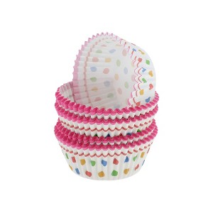 Unique Bargains Disposable Baking Cups Greaseproof Paper Multicolor 1.97"x1.18" 100 Pcs - 1 of 4