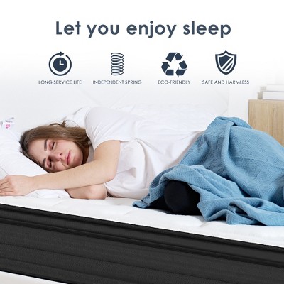 CSBDHome 10 Inch Hybrid Mattress with Gel Memory Foam, Individual Pocket Spring Bed Mattress