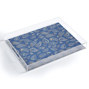 Cynthia Haller Classic blue and gold paisley Acrylic Tray - Deny Designs - 1 of 4