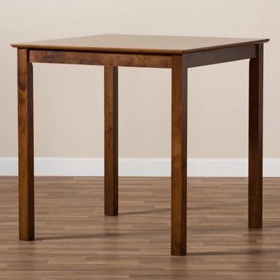 Lenoir Contemporary Walnut Wood Square Counter Height Pub Table