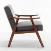 CAVINAS Microfiber Accent Chair with Mid-Height Backrest,Mid-Century Upholstered Living Room Chairs,Reading Chairs for Living Room - 4 of 4
