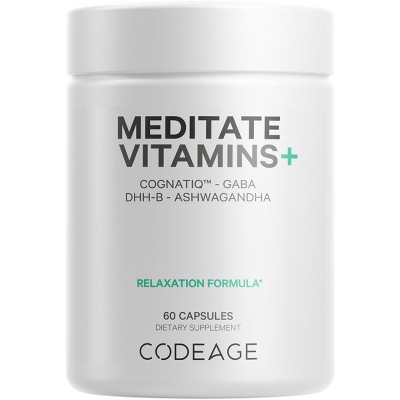 Codeage Meditate Vitamins, Gaba, Cognatiq, Ashwagandha, Dhh-b, Herbal ...