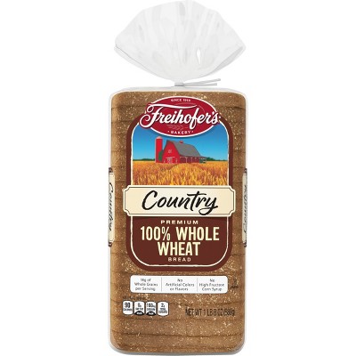 Freihofer's 100% Whole Wheat Country Bread - 24oz : Target