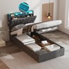 Lift Up Storage Bed Frame, Height Adjustable Storage Headboard with Charging Station - 2 of 4
