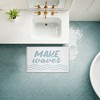 Stupell Industries Make Waves Aqua Blue Printed Plush Bathroom Floor Mat, design by Lettered and Lined - 3 of 4