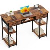 FONTOI 48 Inch Home Office Desk Computer Desk with Drawer Bedroom Writing Desk Working Table with Open Storage Shelves, Brown, 15.75"* 47.24"*30.59" - 2 of 4