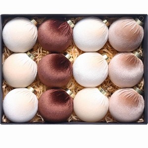 TackView 12 Pcs Velvet Christmas Ball Ornaments, 3.15" Christmas Baubles Christmas Tree Hanging Ball Set for Xmas Party Indoor Outdoor Decor - 1 of 4