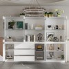 FUFU&GAGA Modular Kitchen Pantry Cabinet Dining Room Sideboard with Lighting and Glass Doors - 2 of 4