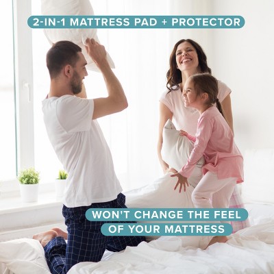 Twin White Waterproof Quilted Down Alternative Mattress Pad