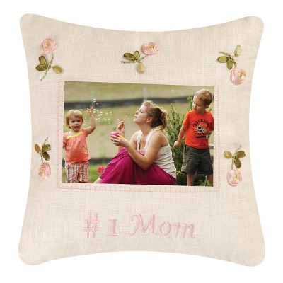 C&F Home 10" x 10" #1 Mom Embroidered Picture Pillow