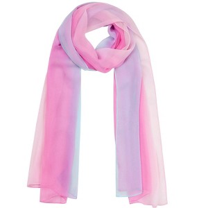 INSPIRE CHIC Women Long Chiffon Light Silky Gradient Color Shawl Wrap Scarf - 1 of 4