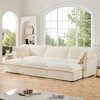Oversized 120" Corduroy Slipcovered 3 Seater Modular Sleeper Sectional Sofa Bed with French Edges and Removable Covers, 6-Piece Free combination - 3 of 4