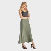 24seven Comfort Aapparel Womens Solid Color Elastic Waist Maxi Skirt - 2 of 4