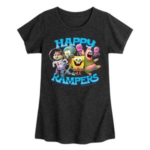 Girls' - SpongeBob SquarePants - Kamp Koral Happy Kampers Fitted Short Sleeve Graphic T-Shirt - 1 of 4