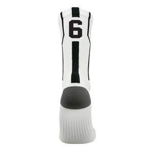 Mk Socks Player ID Jersey Number SINGLE Crew Sock - White, Black - 1 of 1