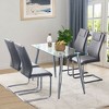 Okak Modern Comfortable Dining Chairs Set of 4, Faux Leather with Thickened Backrest & Anti-Scratch Metal Legs for Kitchen/Office/Bedroom - 2 of 4