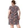 Agnes Orinda Women's Plus Size Floral Inverted Box Pleat Boho T-Shirt Dresses - 4 of 4