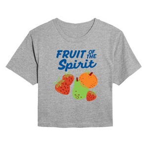 Women's - Instant Message - Fruit Of The Spirit Cropped Graphic T-Shirt - 1 of 4