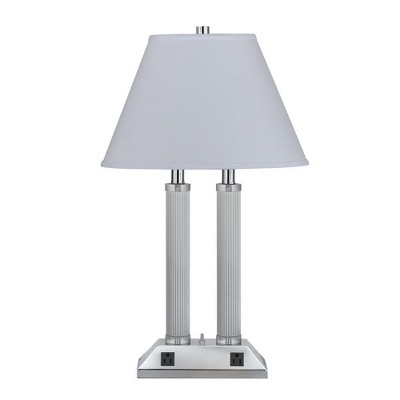 Cal Lighting LA-8003DK-1CH Transitional Two Light Table Lamp from Hotel Collection in Chrome Finish, 11.00 inches