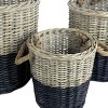 Slickblue Set of 3 Round Willow Baskets, Rope Handles, Black Dipped Finish, Decorative Storage, Multi Size - 3 of 3