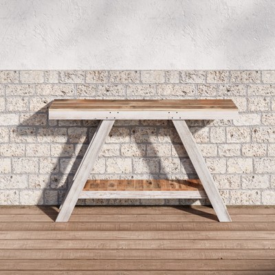 SMARTSTANDARD 46 in. x 10 in. x 28 in. Solid Wood Console Table, White